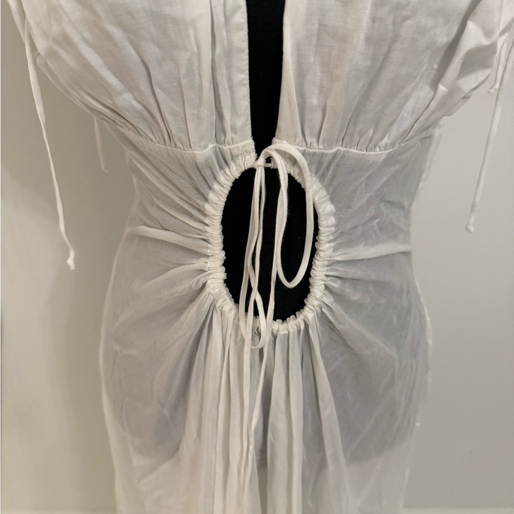 Gianni Bini White Flowy Beach Cover Up / Maxi Dress - Picture 5 of 10